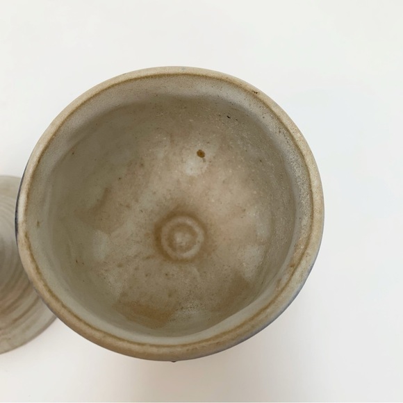 Vintage Pacific Stoneware Ceramic Drinking Goblets Floral Chalice - Picture 6 of 16